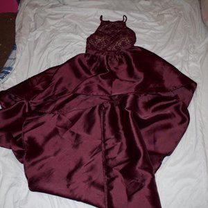 Emerald Sundae Crimson and Gold Formal Dress